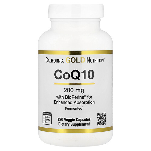 California Gold Nutrition CoQ10 ビオペリン®配合 ブラックペッパーエキス 200mg ベジカプセル120粒
