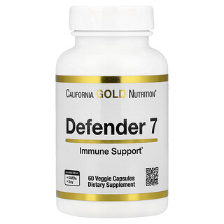 California Gold Nutrition, Defender 7, cu A, C, D3, B6, zinc, seleniu și beta-glucan, 60 de capsule vegetale