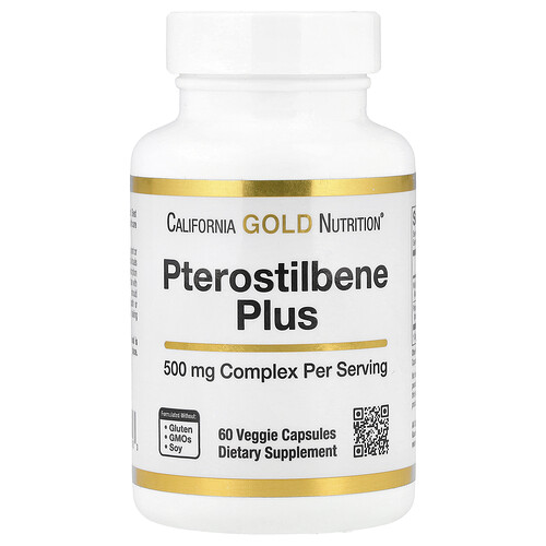 California Gold Nutrition Pterostilbene Plus with Wild Blueberry Powder, 60 Veggie Capsules