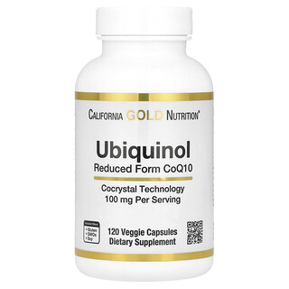 California Gold Nutrition, Ubiquinol gereduceerde vorm CoQ10, 100 mg, 120 vegetarische capsules