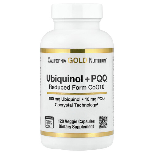 California Gold Nutrition ユビキノール還元型CoQ10 + PQQ ベジカプセル120粒