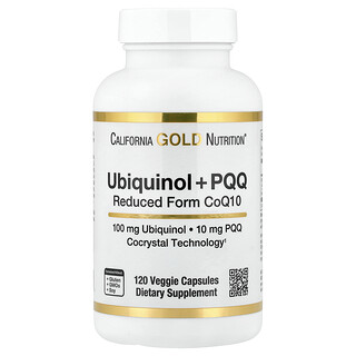 California Gold Nutrition, Ubiquinol Reduced Form CoQ10 + PQQ, 120 Veggie Capsules