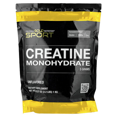 California Gold Nutrition, Sport, Pure Creatine Monohydrate, Unflavoured, 2.2 lbs (1 kg)