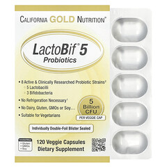 LactoBif® 5, пробіотики, 5 млрд КУО, 120 вегетаріанських капсул