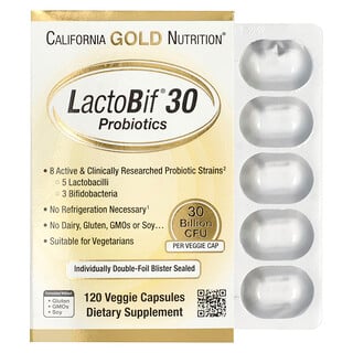 California Gold Nutrition, LactoBif® 30 probiotice, 30 miliarde CFU, 120 capsule vegetale