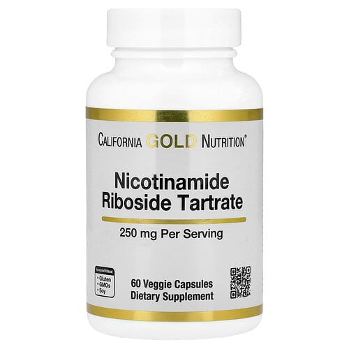 California Gold Nutrition Nicotinamide Riboside Tartrate (NRT), 250 mg, 60 Veggie Capsules