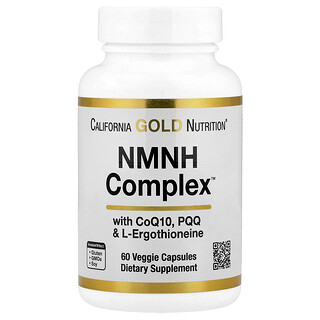 California Gold Nutrition, NMNH Complex, Avec CoQ10, PQQ et L-ergothionéine, 60 capsules végétales