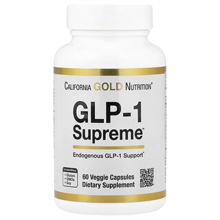 California Gold Nutrition, GLP-1 Supreme™, Suplemento para reforzar la salud metabólica con Akkermansia, berberina, quercetina y curcumina, 60 cápsulas vegetales