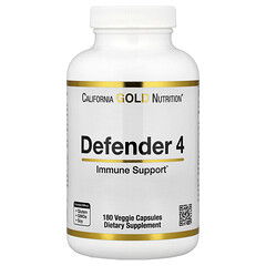 Defender 4, вітамін C, вітамін D, цинк і селен, 180 вегетаріанських капсул