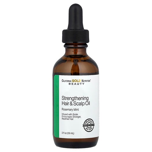 California Gold Nutrition Strengthening Hair & Scalp Oil, Biotin, Rosemary Mint, 2 fl oz (59 ml)
