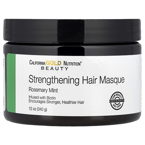 California Gold Nutrition Strengthening Hair Masque, Biotin, Rosemary Mint, 12 oz (340 g)