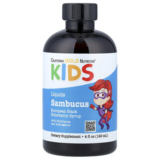 California Gold Nutrition, Sambucus vlierbessensiroop voor kinderen, 120 ml