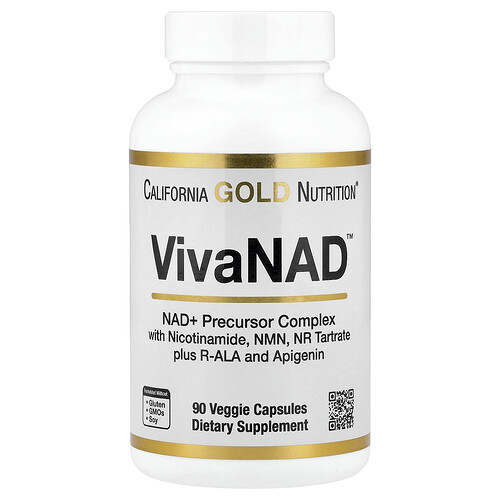 California Gold Nutrition VivaNAD™ NADコンプレックス ウィズ NMN、NRタートレート ベジカプセル90粒