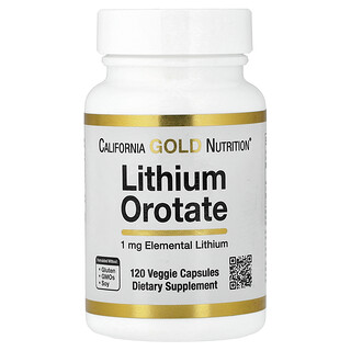 California Gold Nutrition (캘리포니아골드뉴트리션), 리튬 오로테이트, 1mg, 베지 캡슐 120정