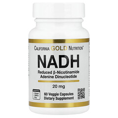 NADH, 20 мг, 60 вегетаріанських капсул