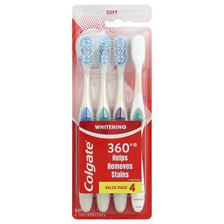 Colgate, 미백 칫솔 360개, 소프트, 4팩