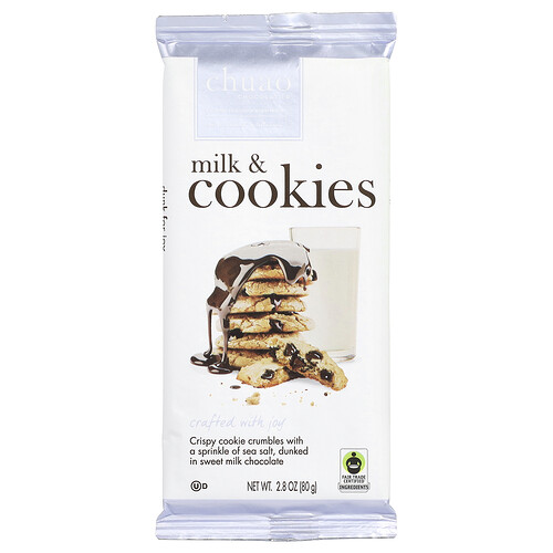 Chuao Chocolatier, Milk Chocolate Bar, Milk & Cookies, Milchschokoladenriegel, Milch und Kekse, 80 g (2,8 oz.)