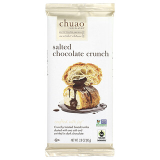 Chuao Chocolatier, Baton de ciocolată neagră, crocant cu ciocolată sărată, 80 g