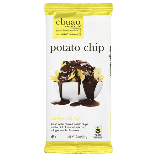 Chuao Chocolatier, Milk Chocolate Bar, Potato Chip, Milchschokoladenriegel, Kartoffelchips, 80 g (2,8 oz.)