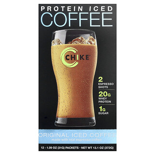 Chike Nutrition, Café helado con proteínas, Original, 12 sobres, 31 g (1,09 oz) cada uno