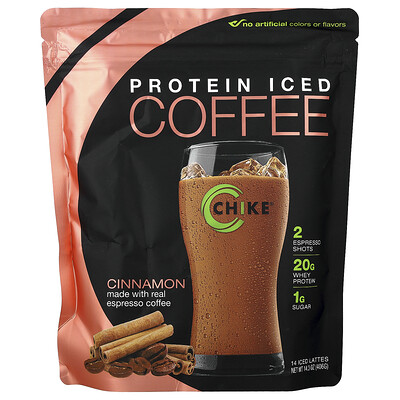 Chike Nutrition, Café helado con alto contenido de proteínas, Canela`` 420 g (14,8 oz)