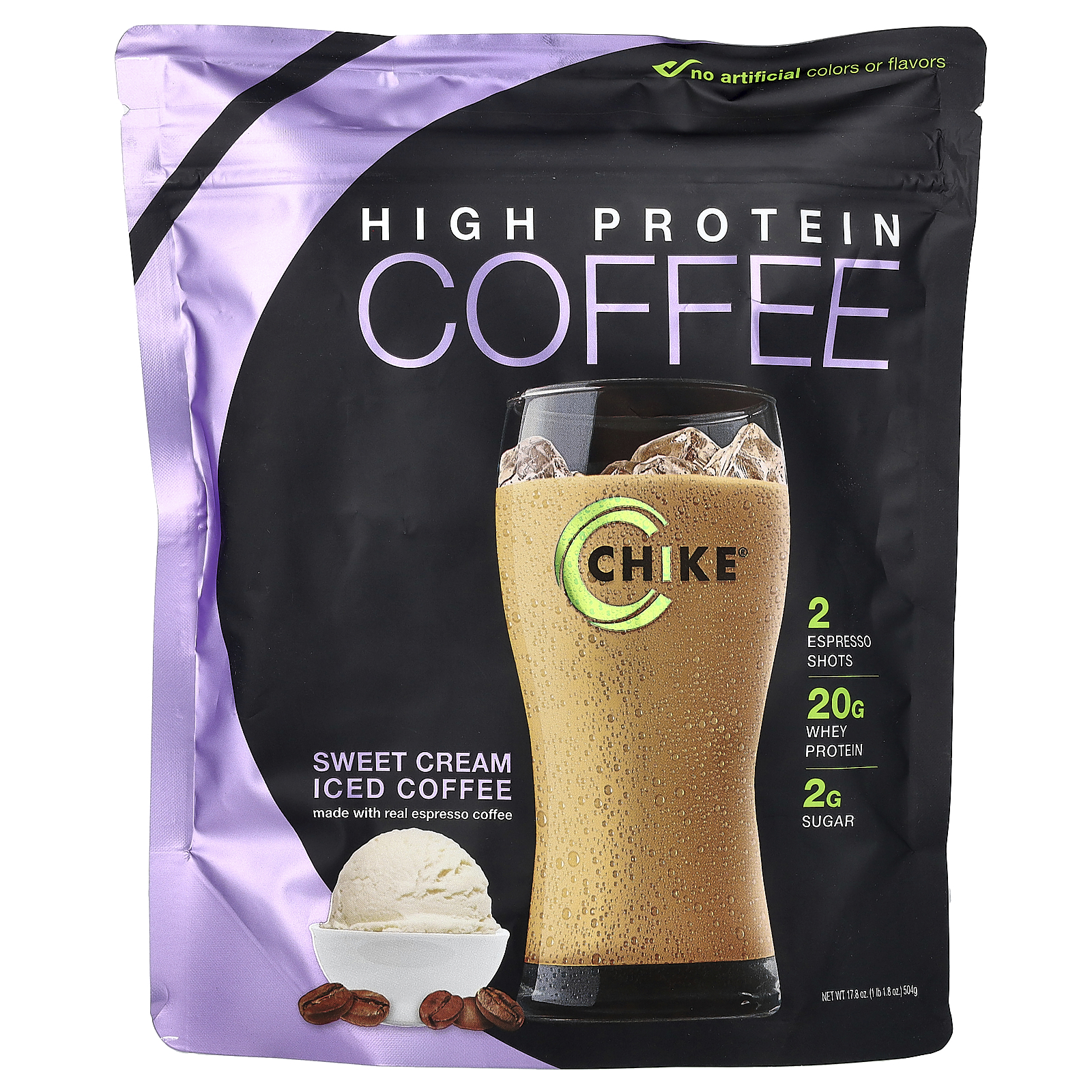 High Protein Iced Coffee, Sweet Cream, 1 lb 1.8 oz 504 g