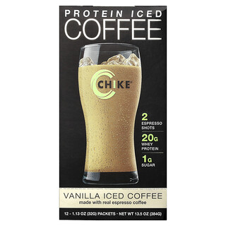 Chike Nutrition, Protein Iced Coffee, Vanilla, 12 Packets, 1.13 oz (32 g) Each