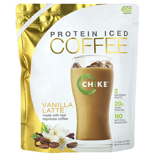 Chike Nutrition, Café helado con proteínas, Latte de vainilla, 462 g (16,3 oz)