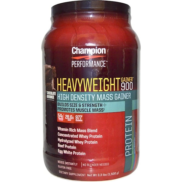 Champion Nutrition, Heavyweight Gainer 900, Chocolate Brownie , 3.3 lbs (1,500 g) (Discontinued Item) 
