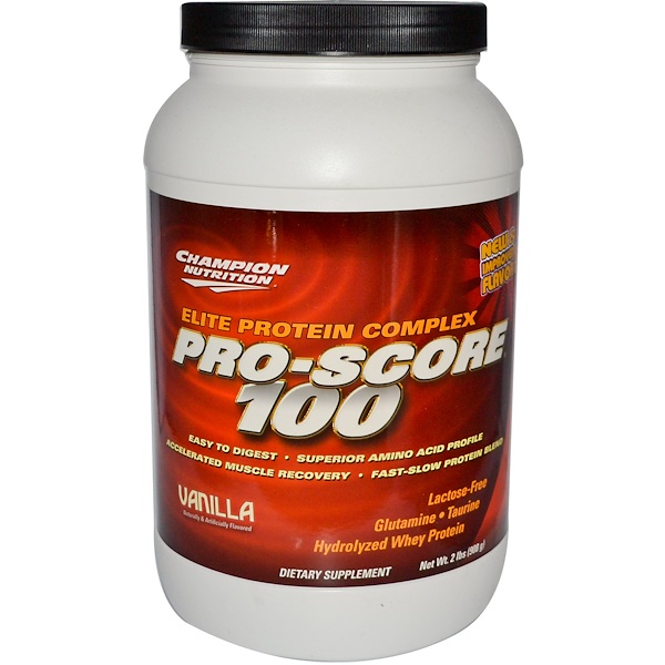 Champion Nutrition, Pro-Score 100, Elite Protein Complex, Vanilla, 2 lbs (908 g) (Discontinued Item) 