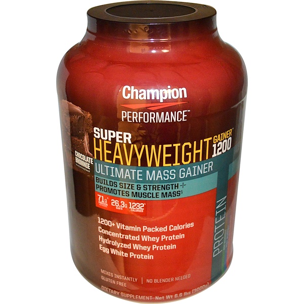 Champion Nutrition, Super Heavyweight Gainer 1200, Chocolate Brownie, 6.6 lbs (3000 g) (Discontinued Item) 