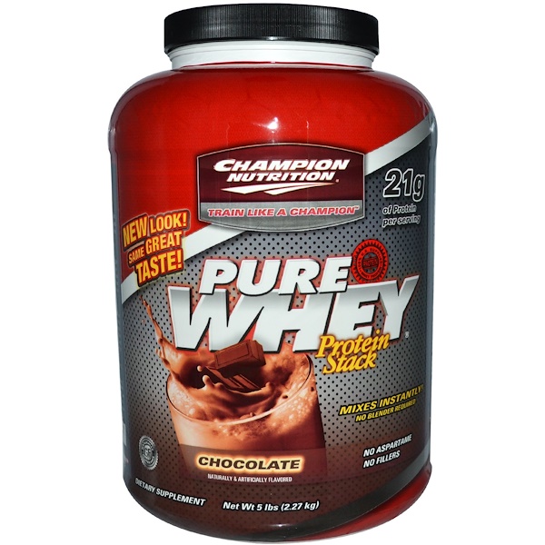Champion Nutrition, Pure Whey Protein Stack, Chocolate, 5 lbs (2.27 kg) (Discontinued Item) 