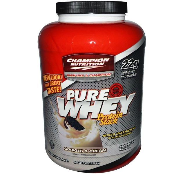 Champion Nutrition, Pure Whey Protein Stack, Cookies & Cream, 5 lbs (2.27 kg) (Discontinued Item) 