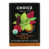 Choice Organic Teas, Puerh Tea, Cocoa Mint Puerh, 16 Tea Bags, 1.12 oz (32 g)