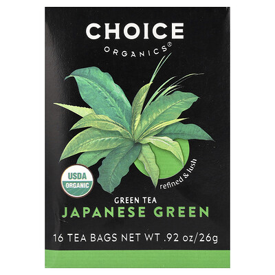 Product Image for Choice Organics, Green Tea, Japanese Green, 16 Tea Bags, 0.92 oz (26 g)