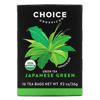 Choice Organic Teas, 緑茶、ジャパニーズグリーン、ティーバッグ16包、26g（0.92オンス）
