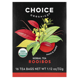 Choice Organics, Herbal Tea, Rooibos, Caffeine-Free, 16 Tea Bags, 1.12 oz (32 g)