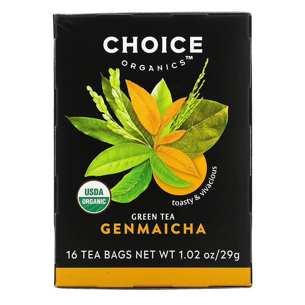 Green Tea,  Genmaicha, 16 Tea Bags, 1.02 oz (29 g)