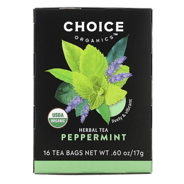 Herbal Tea, Peppermint, 16 Tea Bags, .60 oz (17 g)