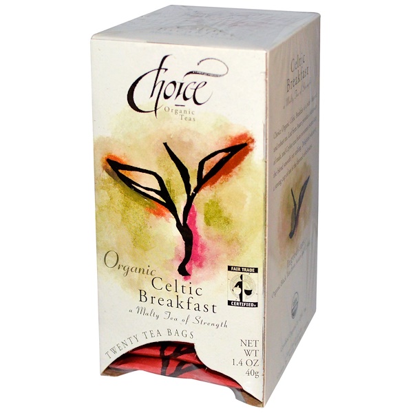 Choice Organic Teas, Organic, Celtic Breakfast, 20 Tea Bags, 1.4 oz (40 g) (Discontinued Item) 