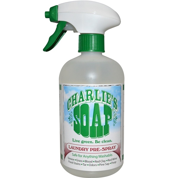 Charlie's Soap, Inc., Спрей-пятновыводитель для нанесения перед стиркой, 16.9 жидких унций (500 мл)