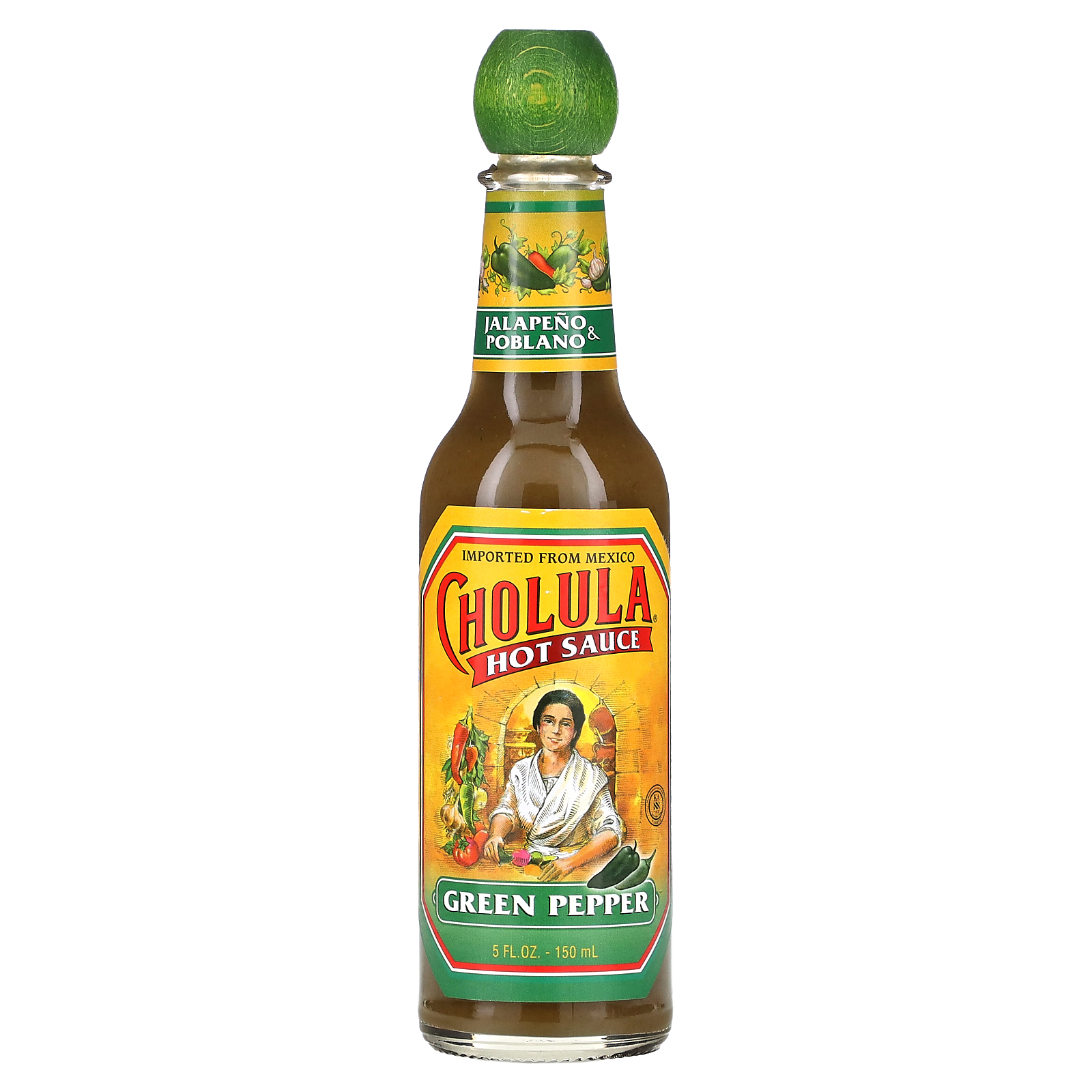Cholula, Hot Sauce, Green Pepper, Jalapeno & Poblano, 5 fl oz (150 ml)