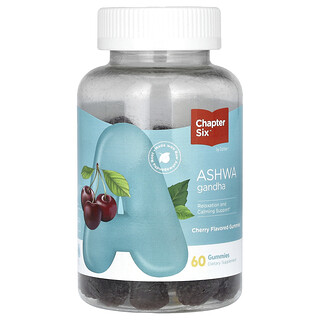 Chapter Six, Ashwagandha Gummies, Ashwagandha-Fruchtgummis, Kirsche, 60 Fruchtgummis (150 mg pro Fruchtgummi)