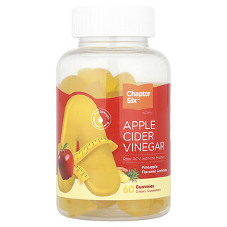 Chapter Six, Apple Cider Vinegar Gummies, Apfelessig-Fruchtgummis, Ananas, 60 Fruchtgummis (250 mg pro Fruchtgummi)