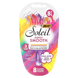 BIC, Soleil Simply Smooth, Pisau Cukur Sekali Pakai, 8 Pisau Cukur