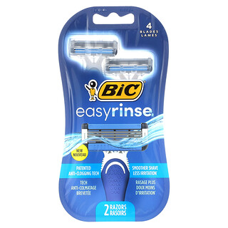 BIC, EasyRinse, Men's Disposable Razors, 2 Razors