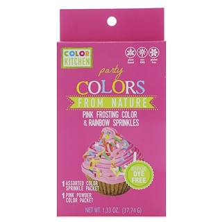 ColorKitchen, Вечеринка, природные цвета, розовый цвет глазури и радужные брызги, 37,74 г