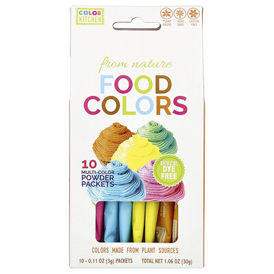 Product Image for ColorKitchen, Food Colors From Nature, Multi-Color, 10 Color Packets, 0.11 oz (3 g) Each