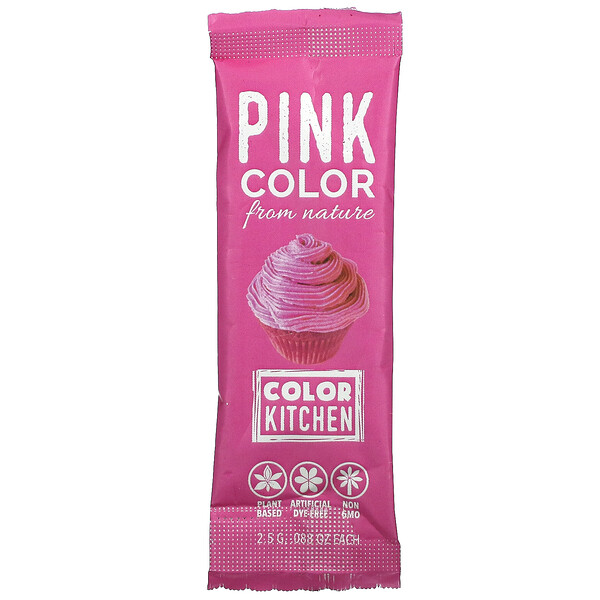 Decorative, Food Colors From Nature, Pink, 1 Packet, 0.088 oz (2.5 g)