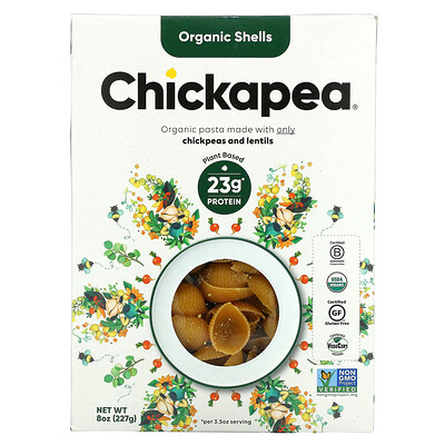 Chickapea Органические ракушки, 227 г (8 унций)